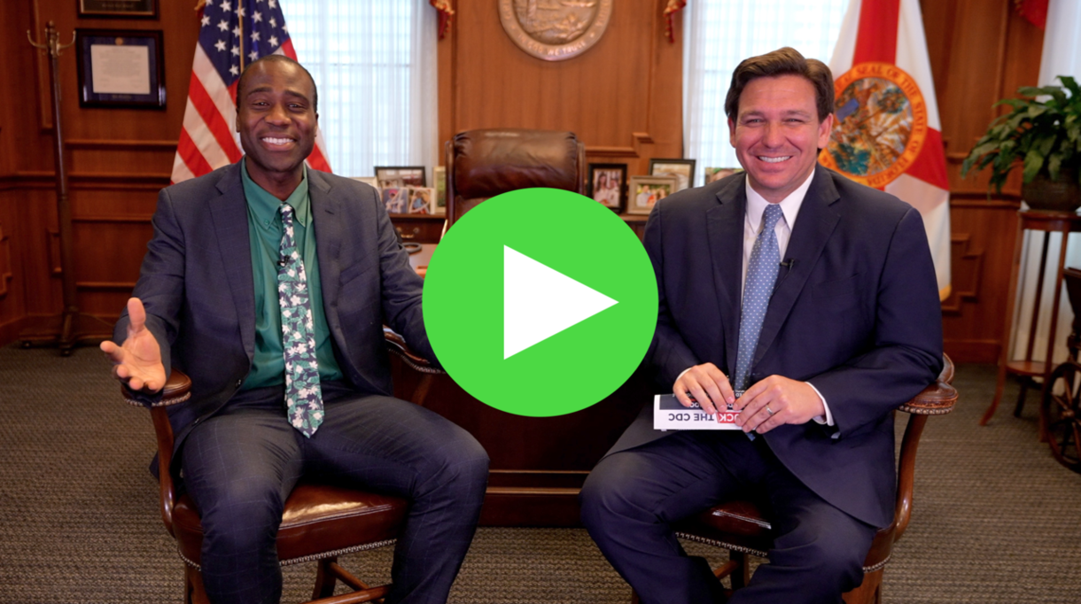 Governor Ron DeSantis and Surgeon General Dr. Joe Ladapo Buck